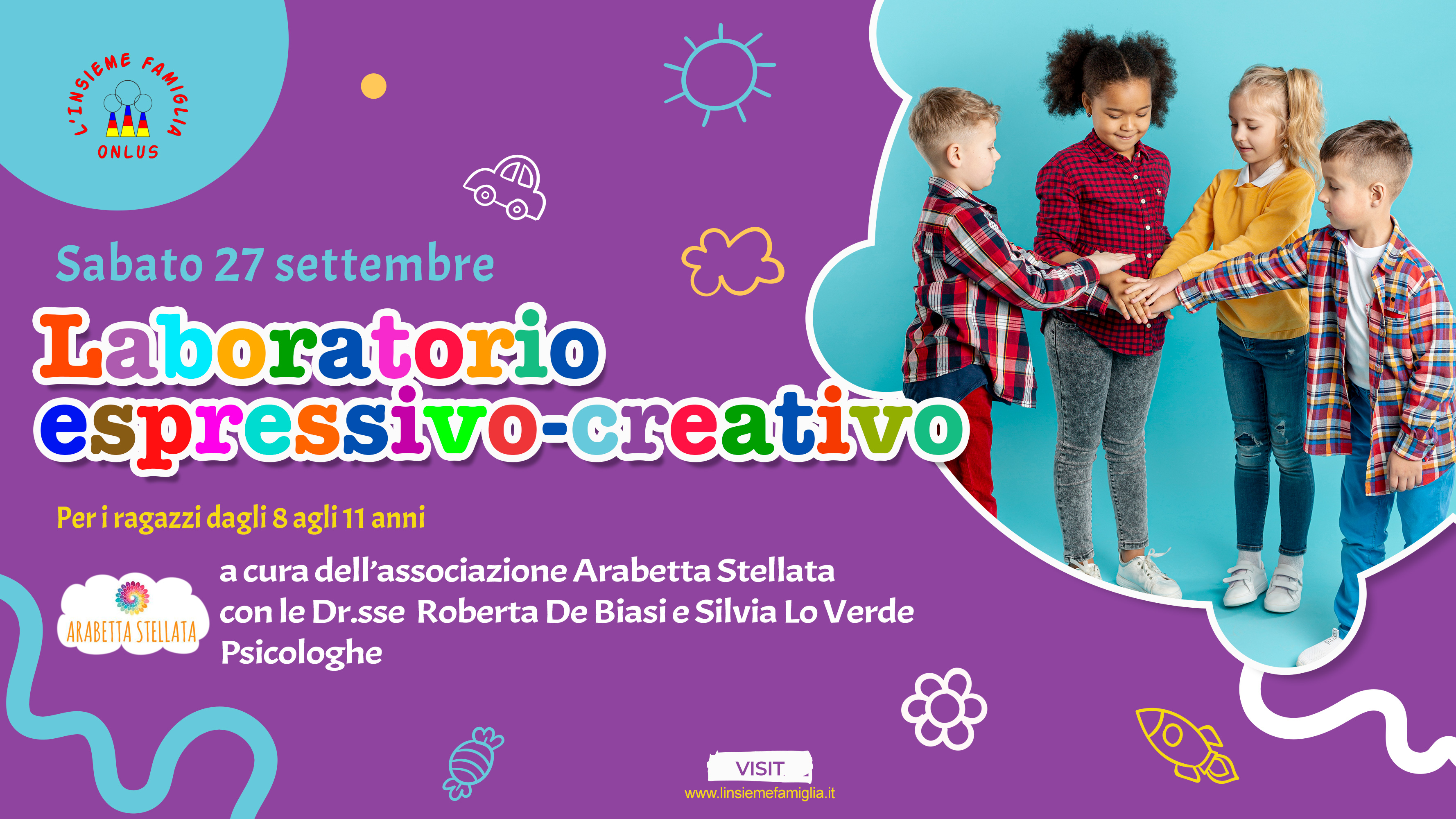 Visual design Project Event 'Laboratorio espressivo-creativo ragazzi' L'Insieme Famiglia ONLUS